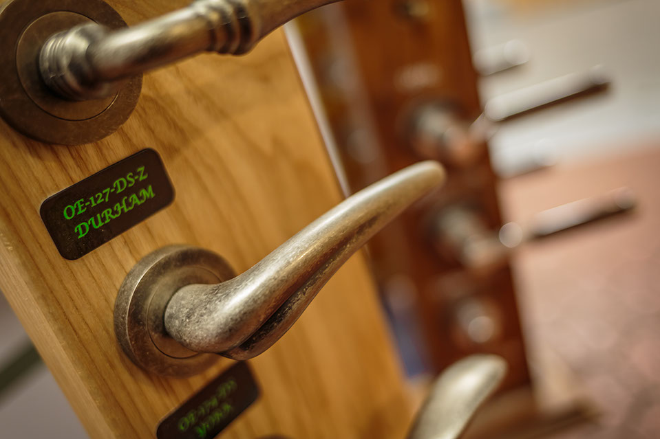 Door handles on display